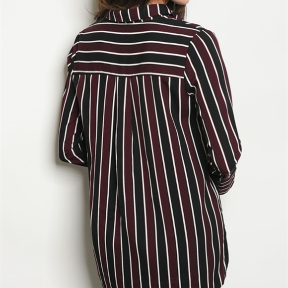 Burgundy pinstriped top - Picture 3 of 3